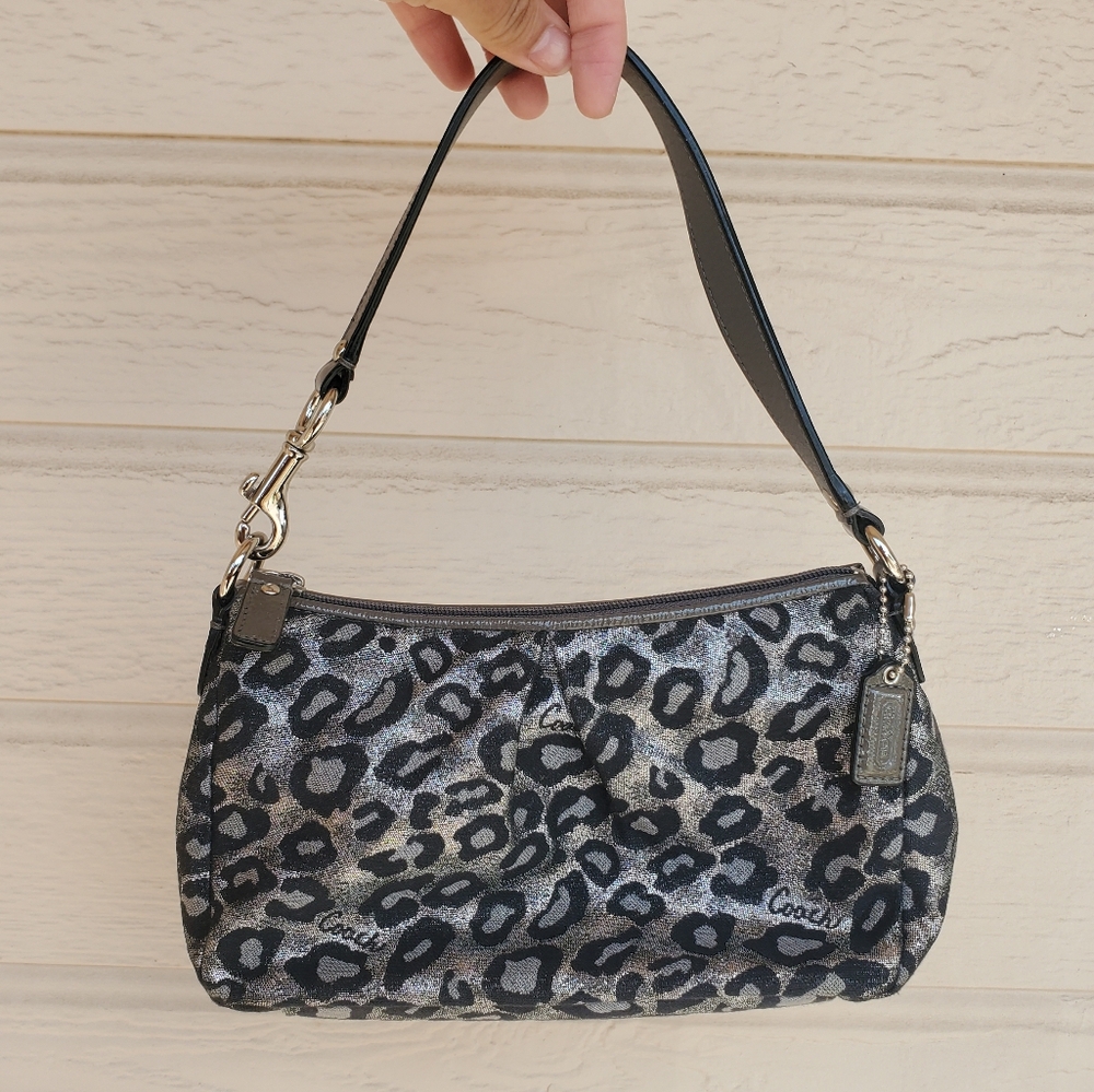 Coach Metallic Leopard Print Shoulder Bag